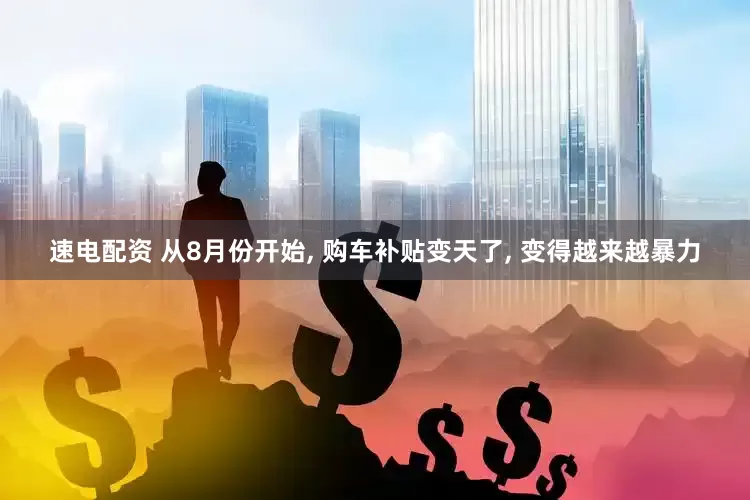 速电配资 从8月份开始, 购车补贴变天了, 变得越来越暴力